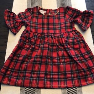 COPY - Mud Pie 24mo/2T tartan red dress w/ ruffle sleeve